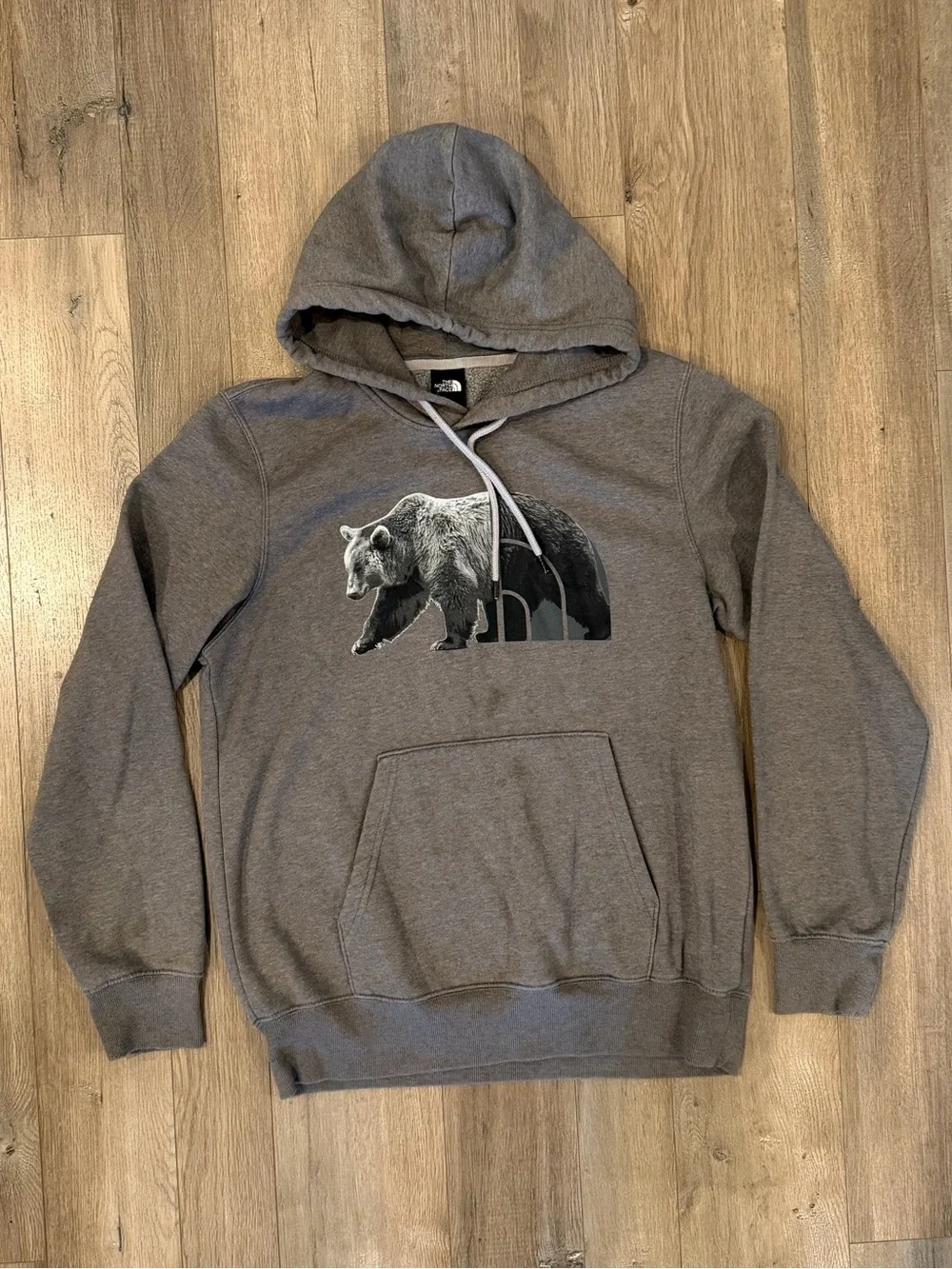 The North Face Men’s Gray Bear Graphic Pullover Hoodie